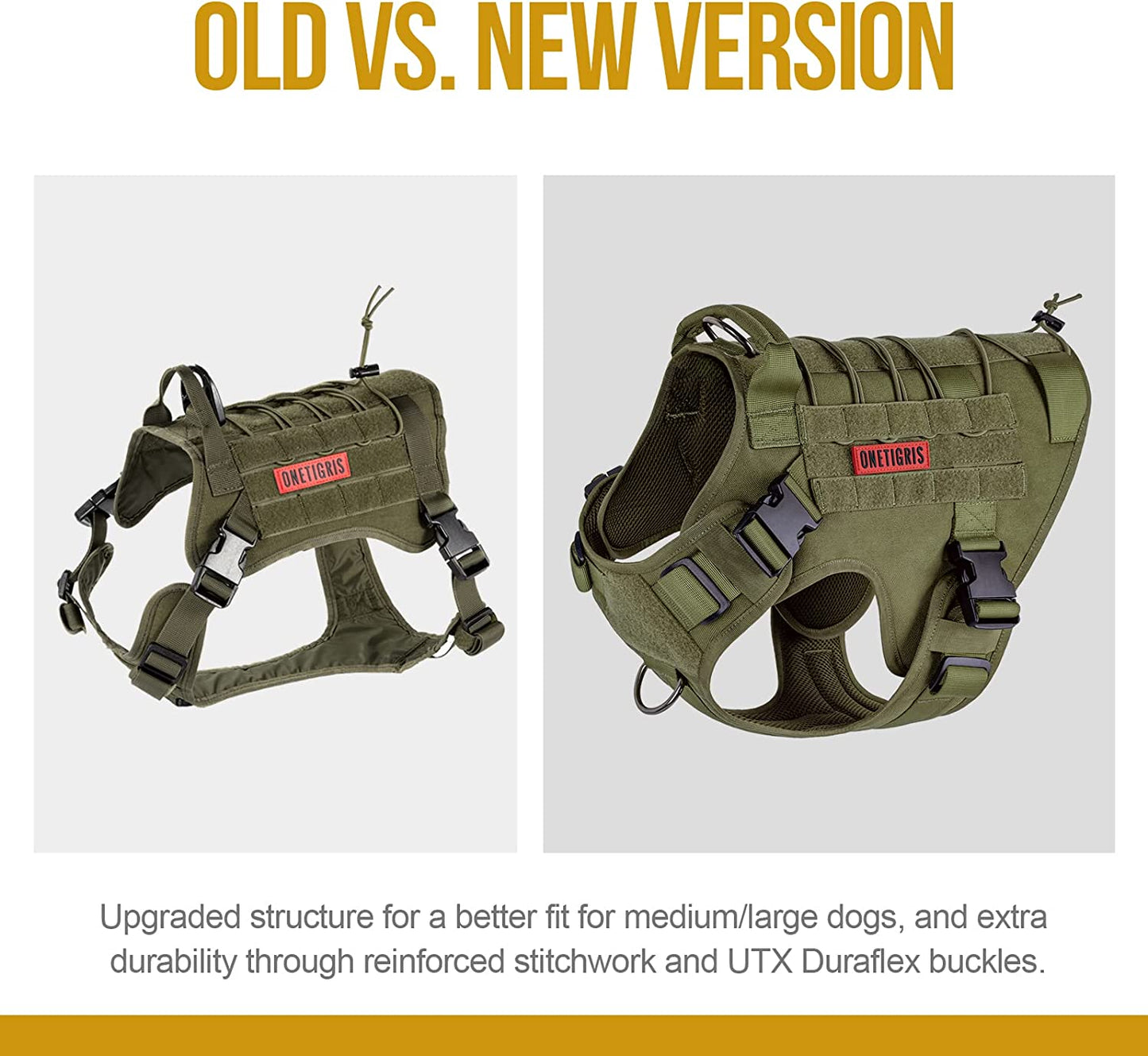 Tactical No-Pull Dog Harness - Adjustable, Breathable Vest with Handle for Outdoor Adventures (Ranger Green, Small)