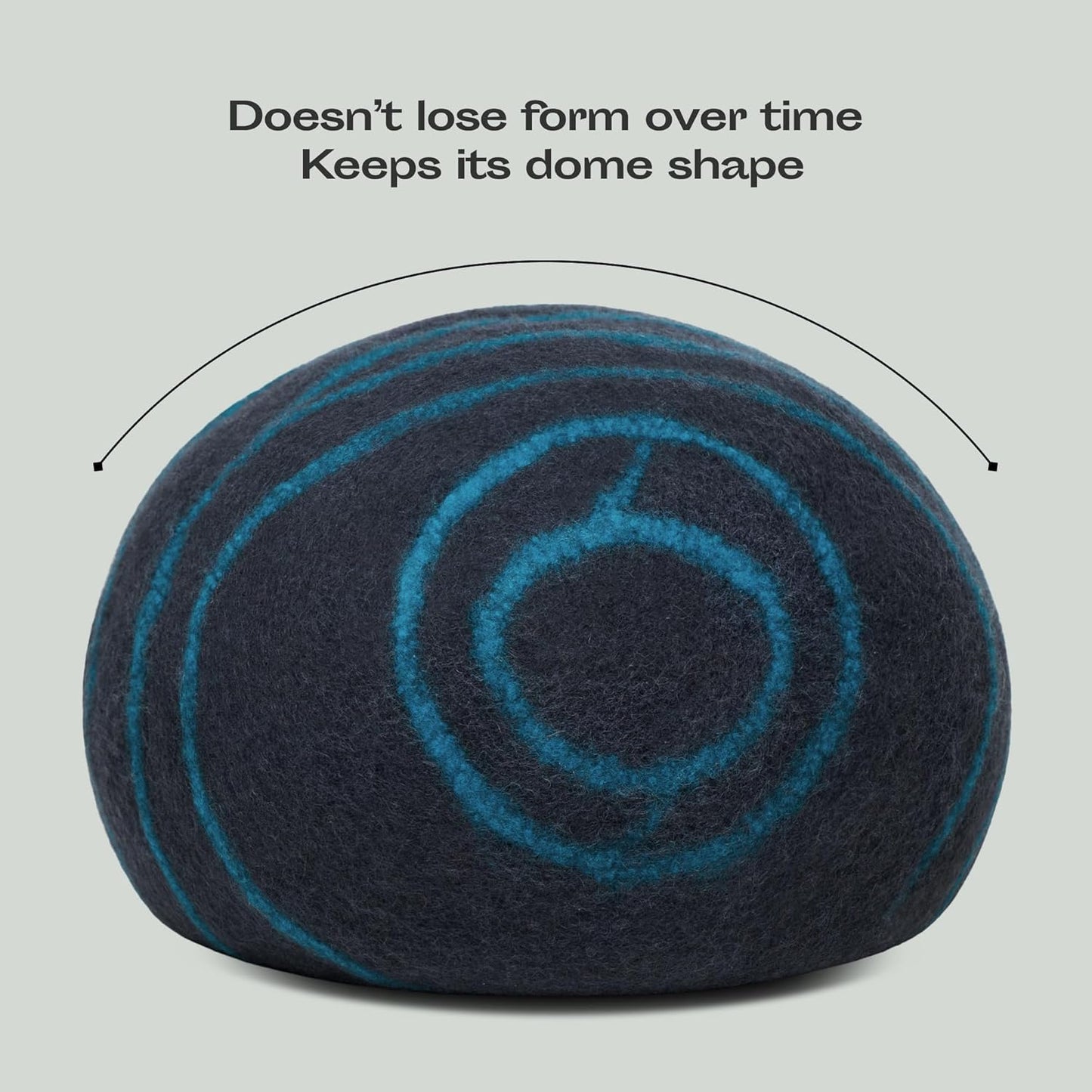 Luxurious Handcrafted Cat Cave - 100% Merino Wool Bed for Indoor Cats in Stylish Black Aqua (Large)