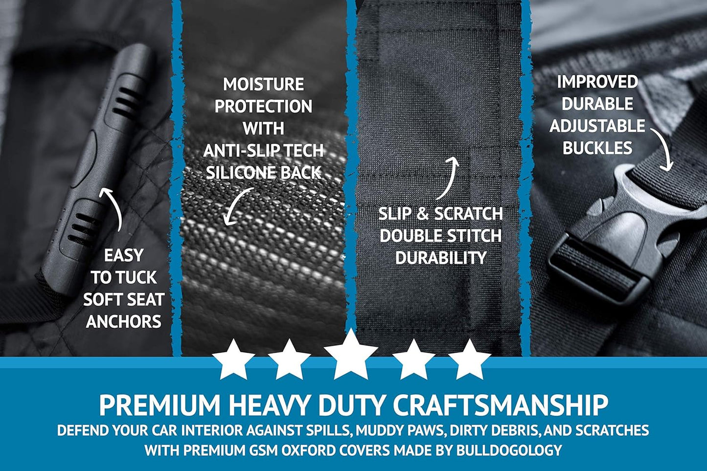 Ultimate Waterproof Dog Car Seat Cover - 58"x56" Backseat Protector for Dogs - Stylish and Durable Hammock Design for SUVs and Trucks