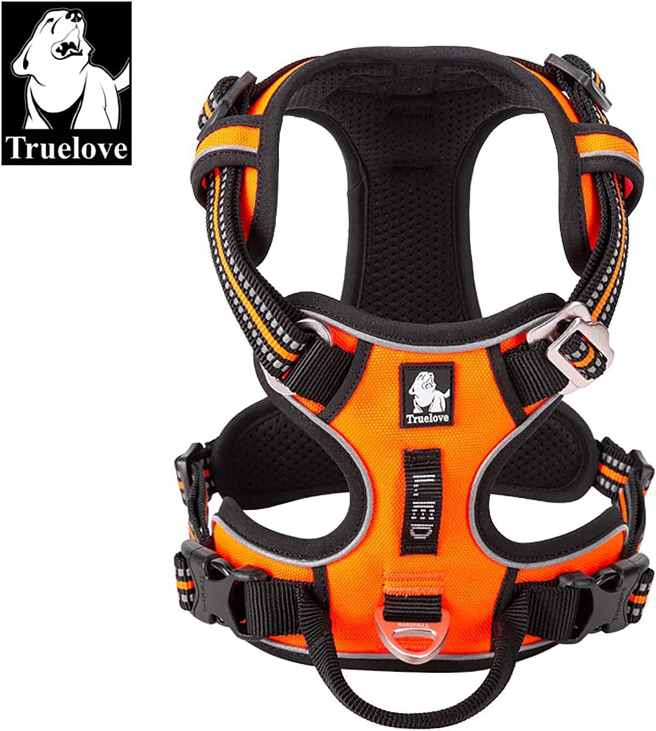 Truelove TLH56512 Adjustable No Pull Dog Harness - Comfortable, Reflective, and Stylish in Orange