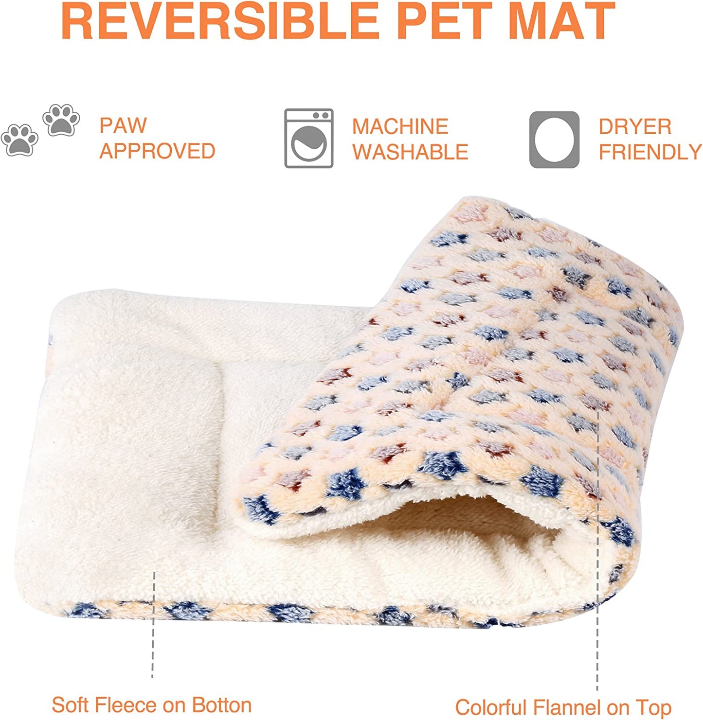Cozy Star Print Dog Crate Pad - Ultra Soft Reversible Pet Bed for All Dogs and Cats, Perfect for Crates and Travel, 23 x 18 Inch in Stylish Brown