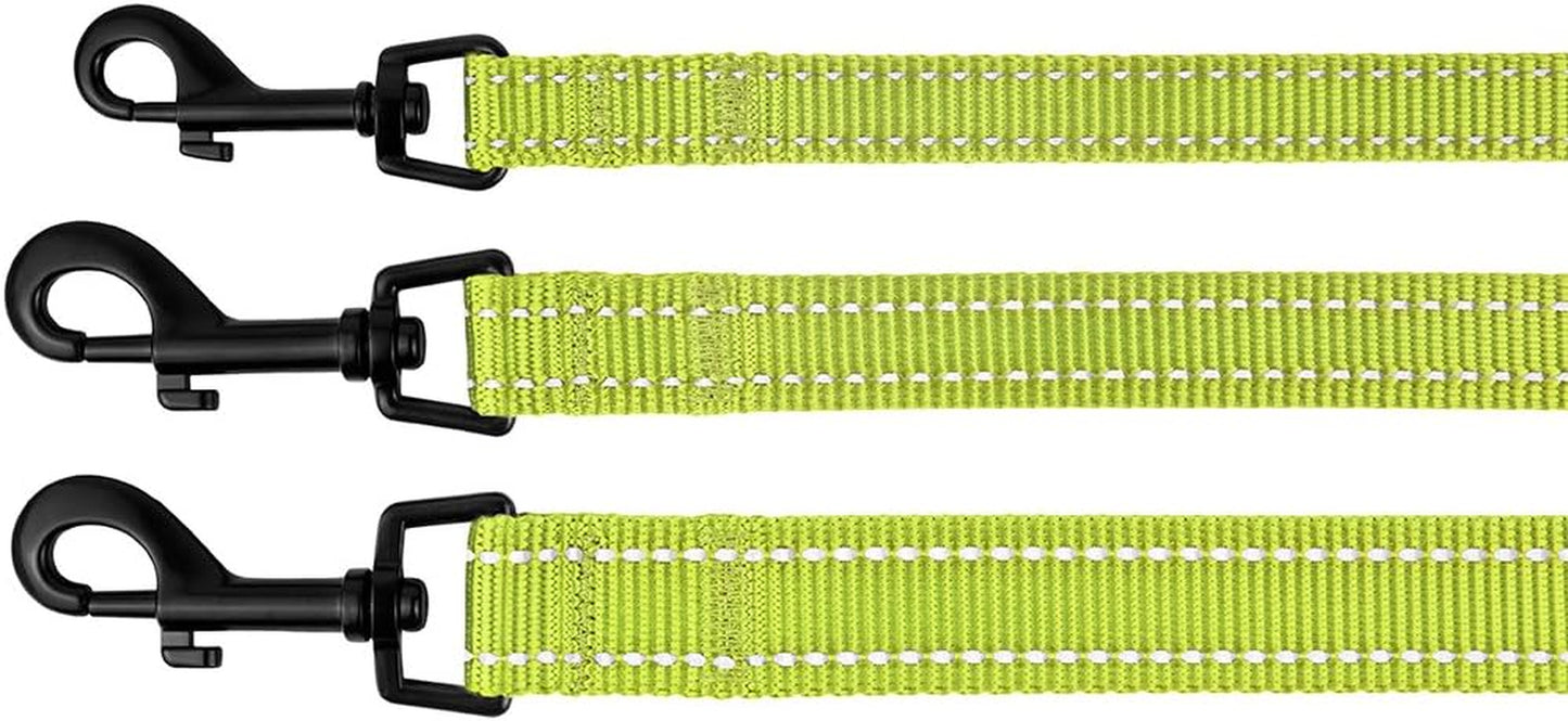 Heavy Duty Reflective Nylon Dog Leash - 5ft Lime Green for Stylish Outdoor Adventures with Your Medium to Large Dogs