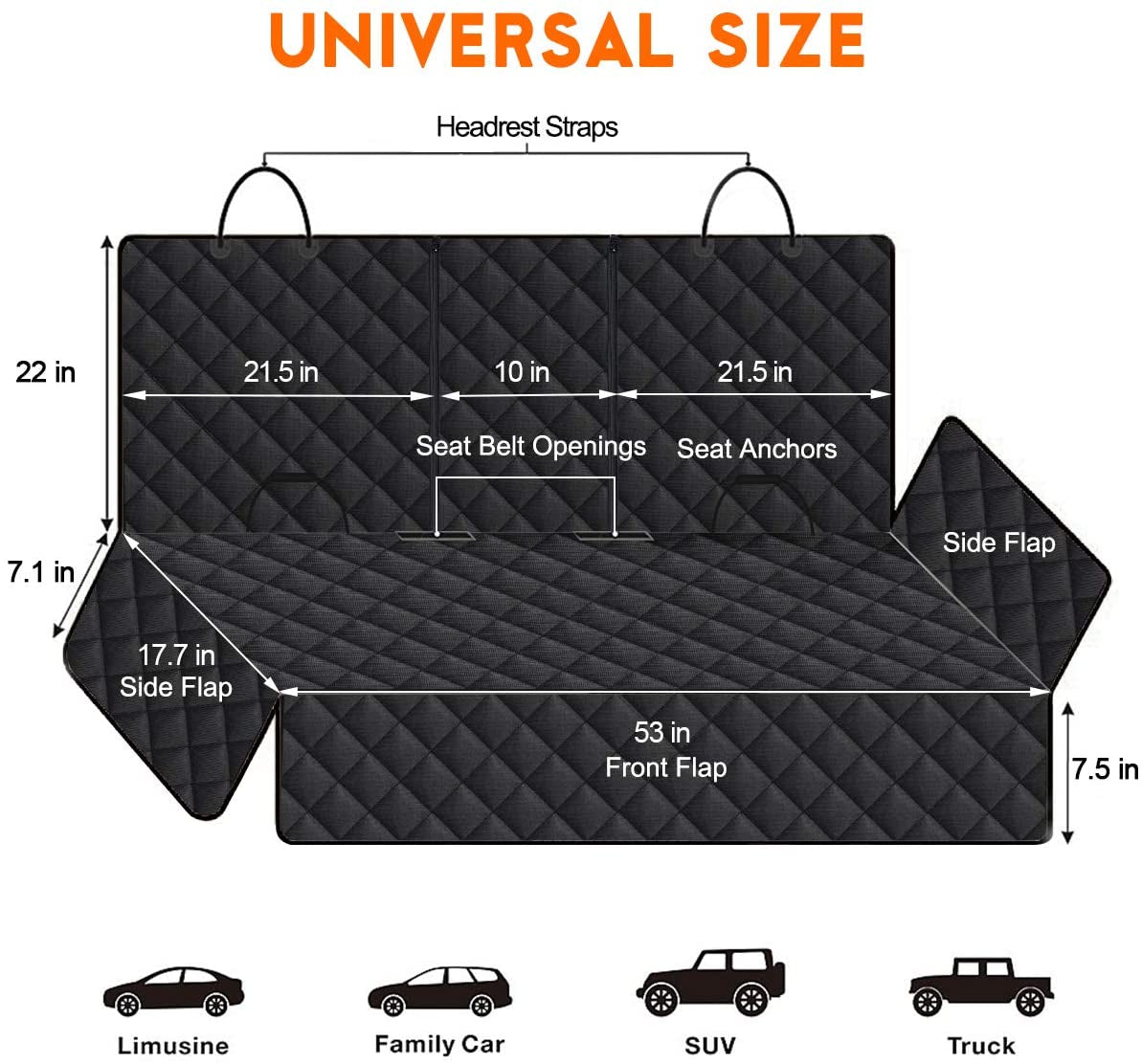 Premium Waterproof Dog Car Seat Cover - Universal Fit for Most Cars, Trucks & SUVs - Non-Slip, Scratch Resistant, and Easy to Clean