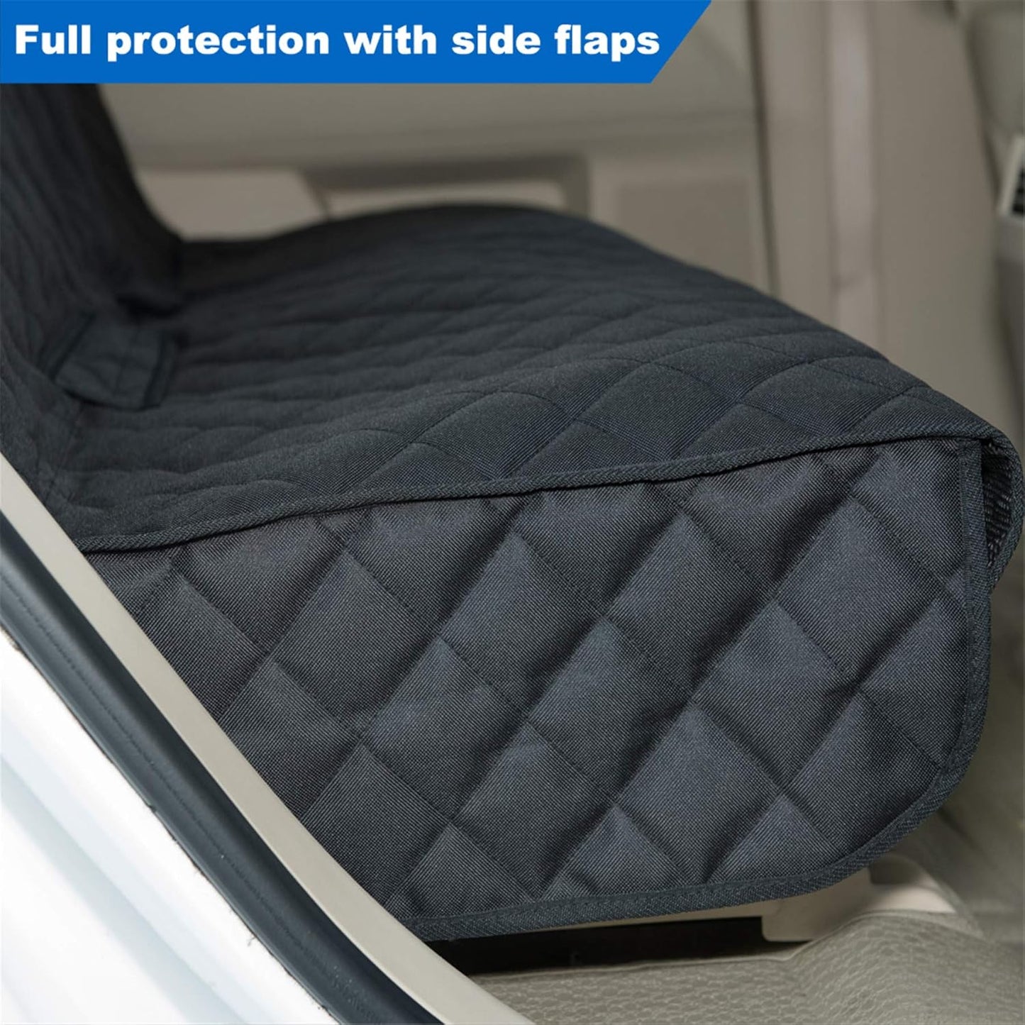 Ultimate Waterproof Bench Car Seat Cover for Dogs - Heavy-Duty, Nonslip Protector for Cars, Trucks & SUVs in Black