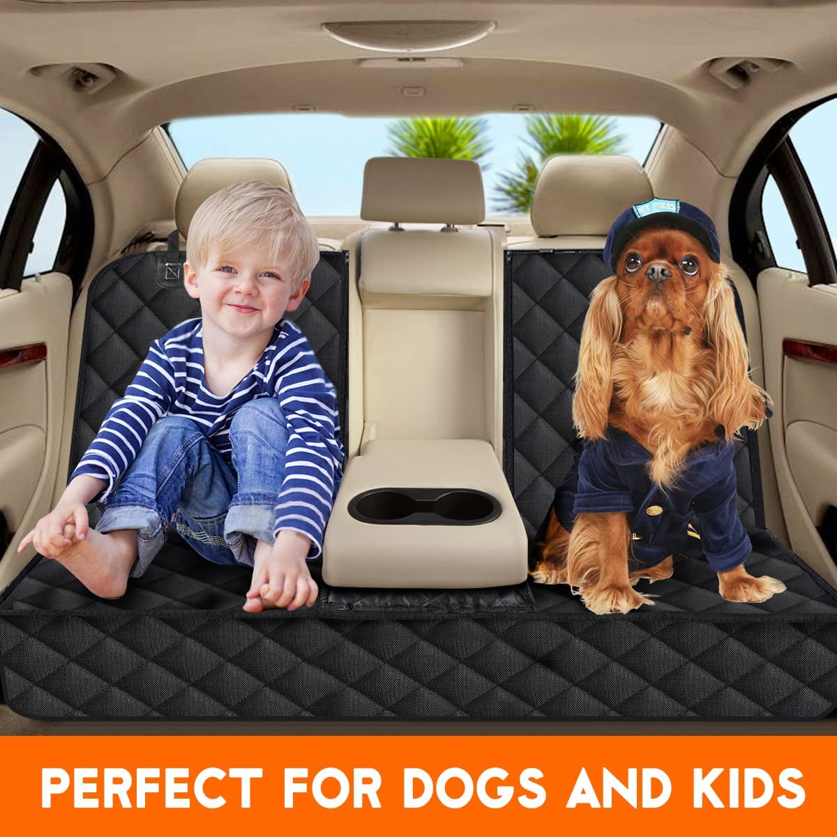Premium Waterproof Dog Car Seat Cover - Universal Fit for Most Cars, Trucks & SUVs - Non-Slip, Scratch Resistant, and Easy to Clean