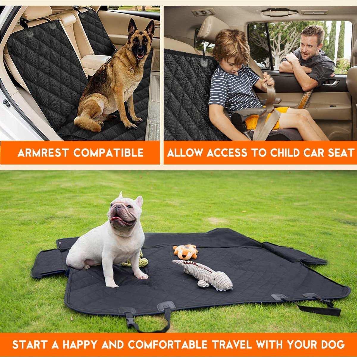 Premium Waterproof Dog Car Seat Cover - Universal Fit for Most Cars, Trucks & SUVs - Non-Slip, Scratch Resistant, and Easy to Clean