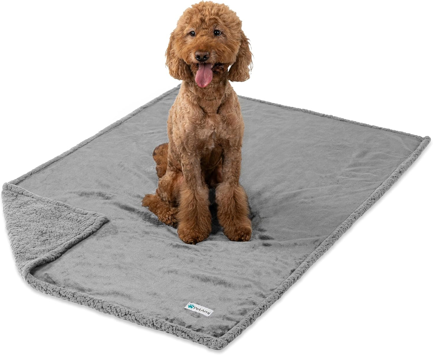 Waterproof Sherpa Fleece Dog Blanket - Large 90x90 Reversible Throw for Sofa and Bed - Ultimate Protection for Furniture with Soft, Cozy Comfort