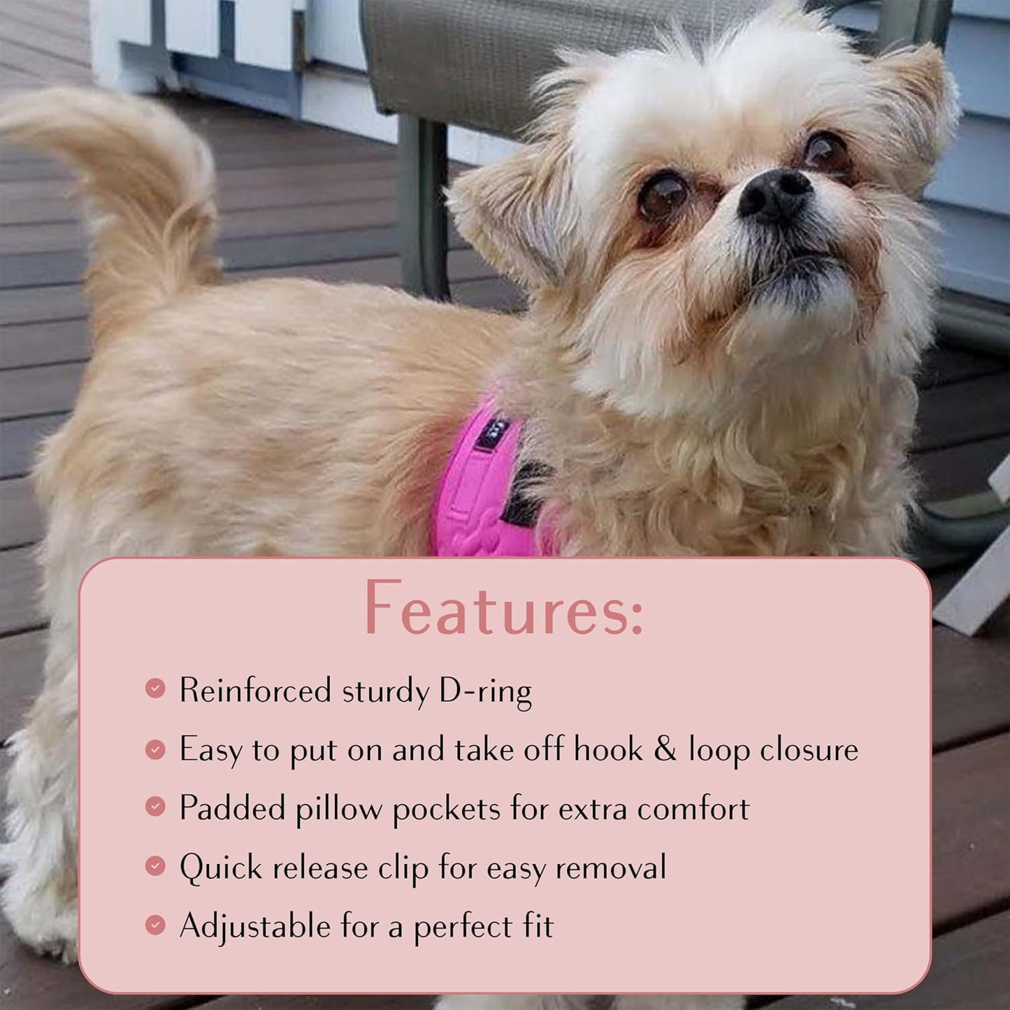 Comfort Fit Adjustable Step-In Dog Harness - Soft, Padded Vest for All-Weather Comfort and Easy Wear for Small to Medium Dogs