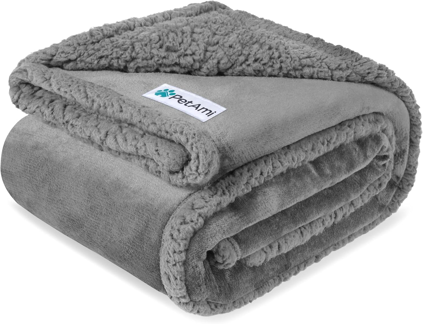 Waterproof Sherpa Fleece Dog Blanket - Large 90x90 Reversible Throw for Sofa and Bed - Ultimate Protection for Furniture with Soft, Cozy Comfort