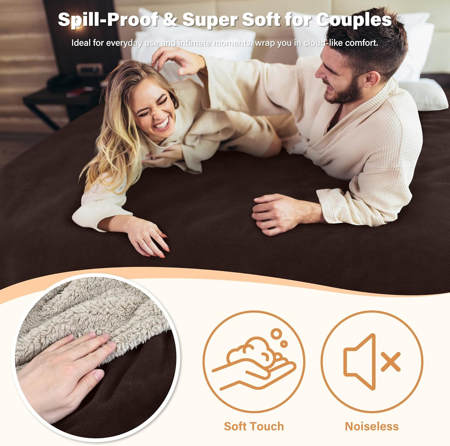 Ultimate Waterproof Sherpa Polar Fleece Blanket - Cozy, Plush, and Perfect for Couch, Sofa, and Bed Protection - Ideal for Camping and Relaxing - 80"x60" in Brown/Taupe