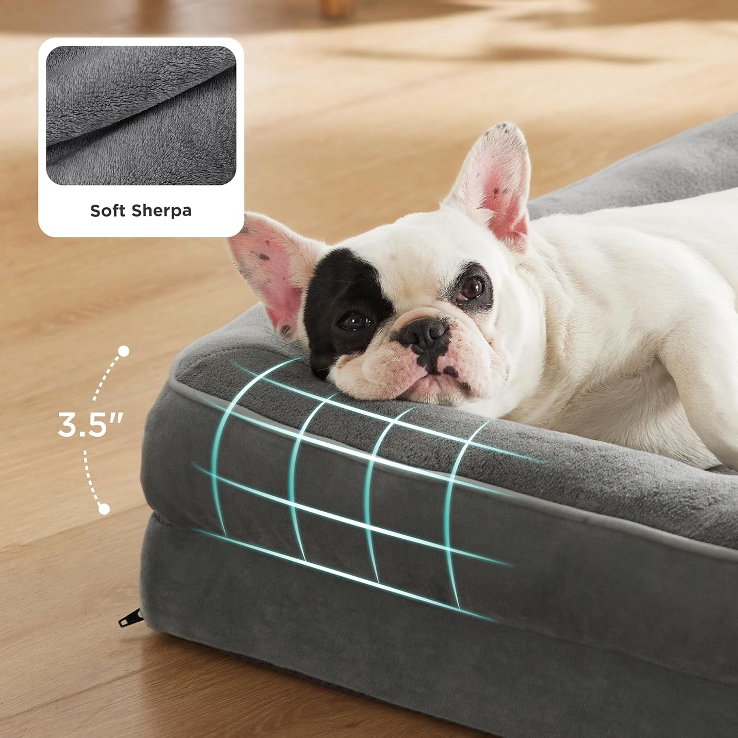 Luxurious Orthopedic Dog Bed for Medium Dogs - Waterproof, Washable, and Comfort-Enhanced Pet Sofa in Grey