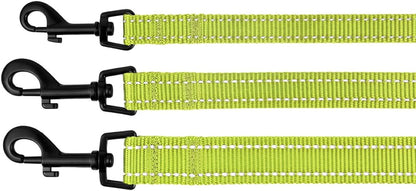Heavy Duty Reflective Nylon Dog Leash - 5ft Lime Green for Stylish Outdoor Adventures with Your Medium to Large Dogs