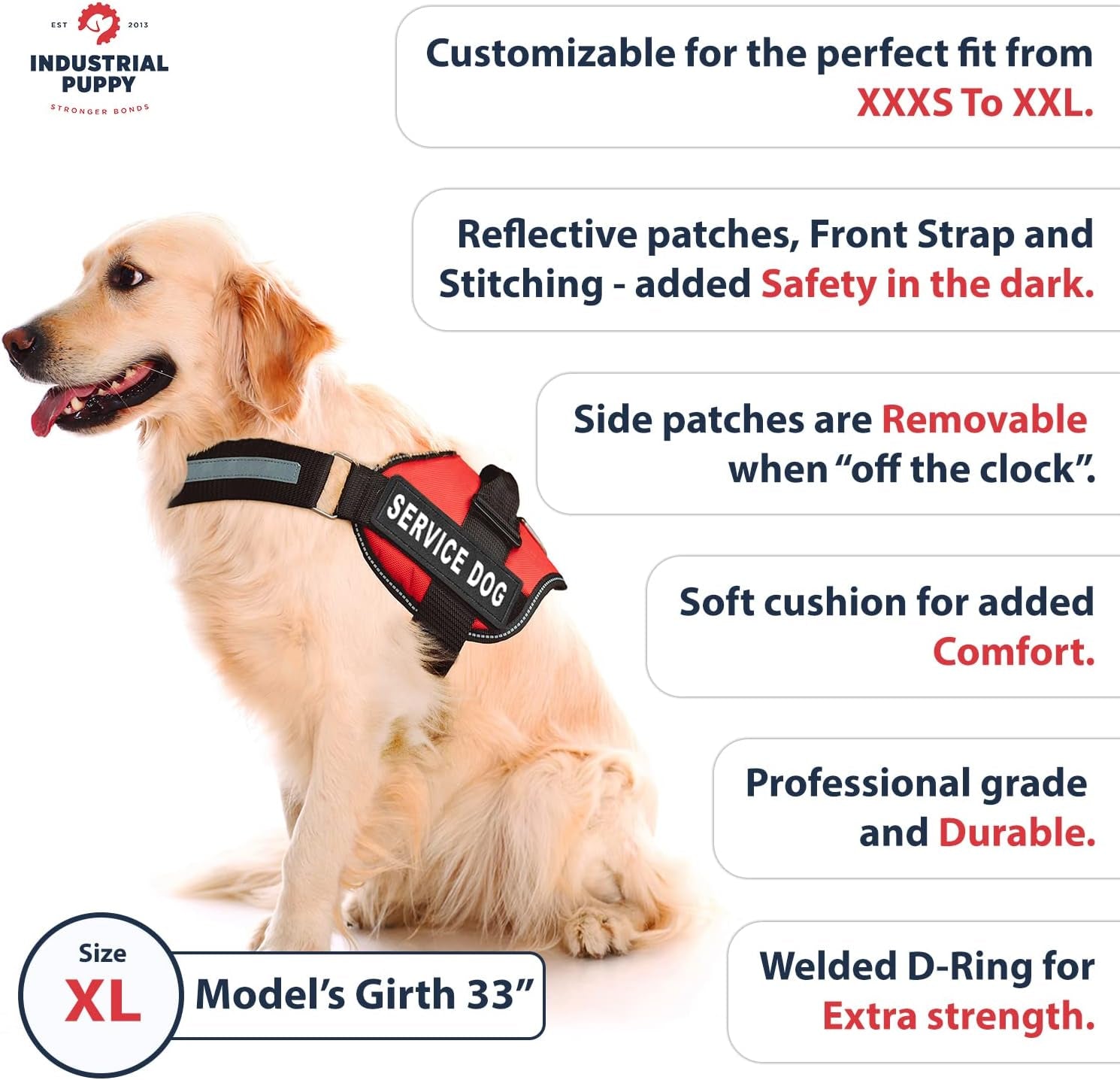 Premium Hot Pink Service Dog Vest and Leash Set - Comfortable, Durable, and Reflective Harness for All Breeds - Sizes XXS to XXL Available