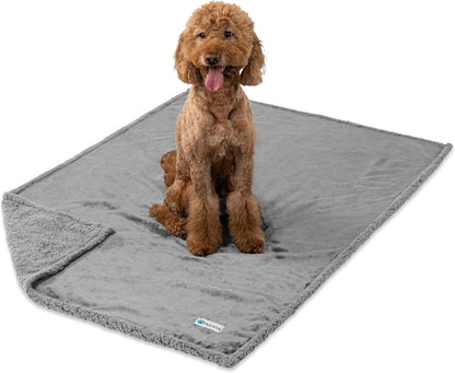 Waterproof Sherpa Fleece Dog Blanket - Large 90x90 Reversible Throw for Sofa and Bed - Ultimate Protection for Furniture with Soft, Cozy Comfort