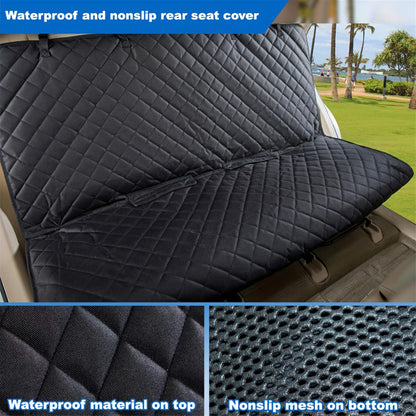 Ultimate Waterproof Bench Car Seat Cover for Dogs - Heavy-Duty, Nonslip Protector for Cars, Trucks & SUVs in Black