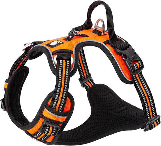Truelove TLH56512 Adjustable No Pull Dog Harness - Comfortable, Reflective, and Stylish in Orange